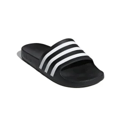 Ciabatte nere in gomma da uomo con logo a contrasto adidas Adilette Aqua