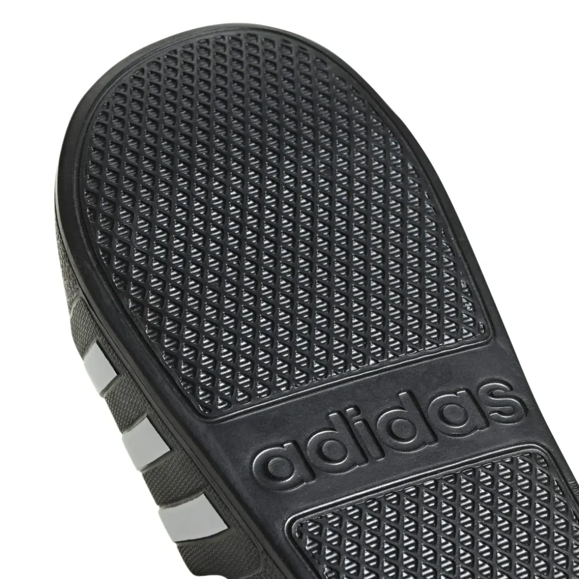 Ciabatte nere in gomma da uomo con logo a contrasto adidas Adilette Aqua