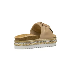 Ciabatte platform beige da Donna con inserto borchie Lora Ferres