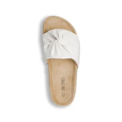 Ciabatte platform bianche da Donna con inserto borchie Lora Ferres