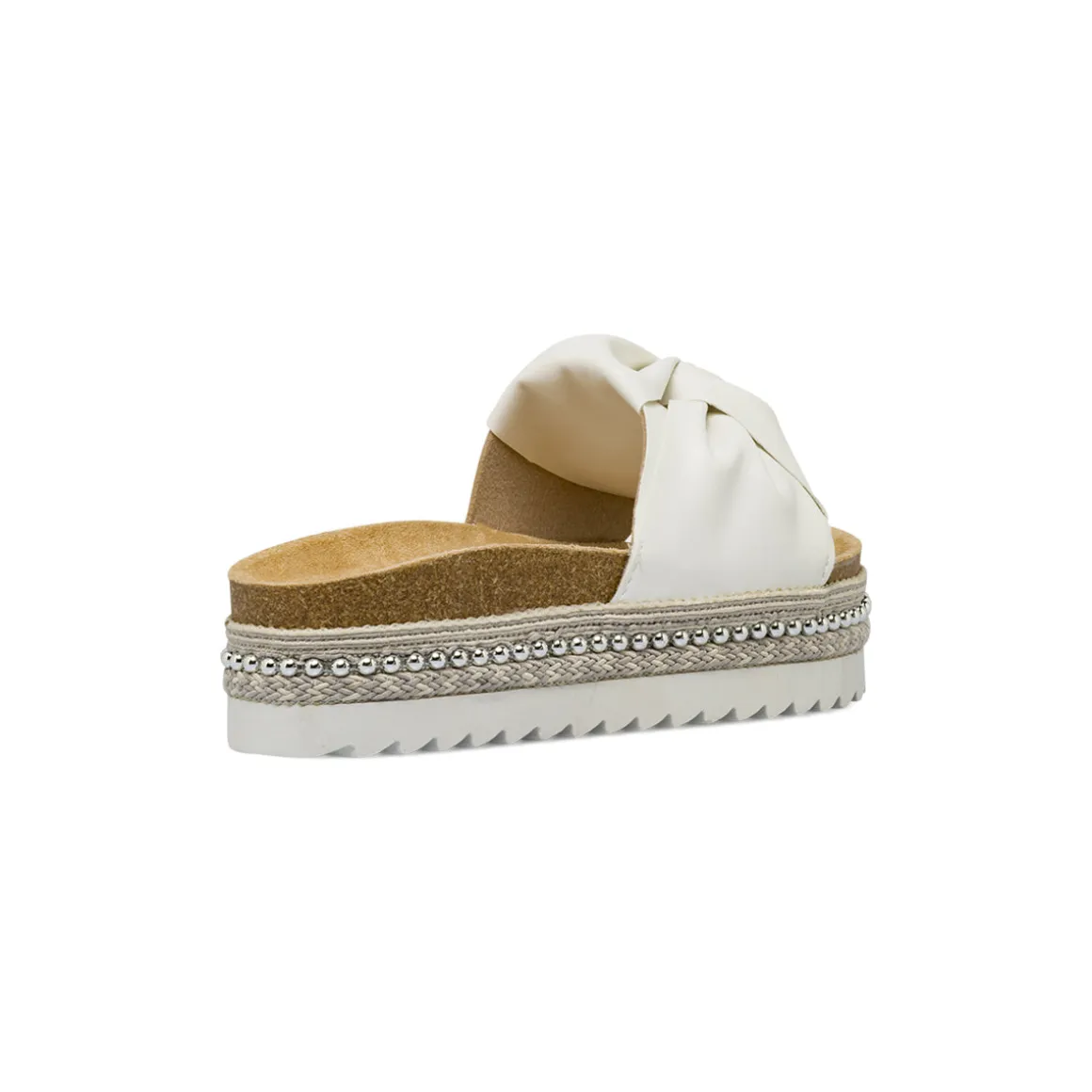 Ciabatte platform bianche da Donna con inserto borchie Lora Ferres