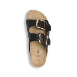 Ciabatte platform da Donna neri con dettagli in rafia Lora Ferres