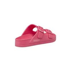 Ciabatte rosa da Ragazza con doppie fibbie regolabili e logo Kappa