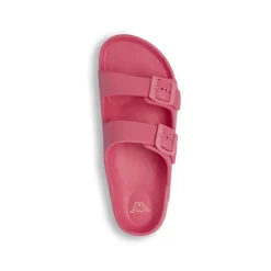 Ciabatte rosa da Ragazza con doppie fibbie regolabili e logo Kappa