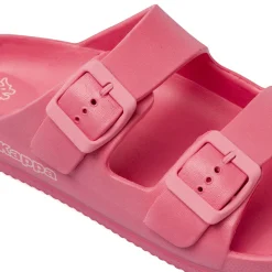 Ciabatte rosa da Ragazza con doppie fibbie regolabili e logo Kappa