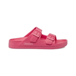 Ciabatte rosa da Ragazza con doppie fibbie regolabili e logo Kappa