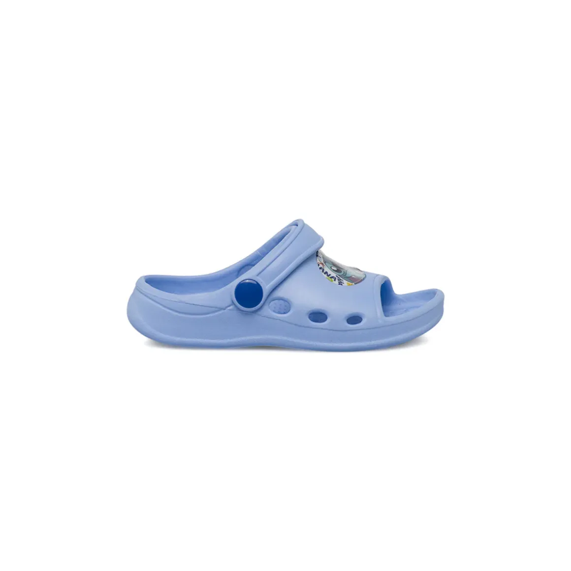Ciabatte sabot azzurre da Bambina con cinturino e stampa Lilo & Stitch