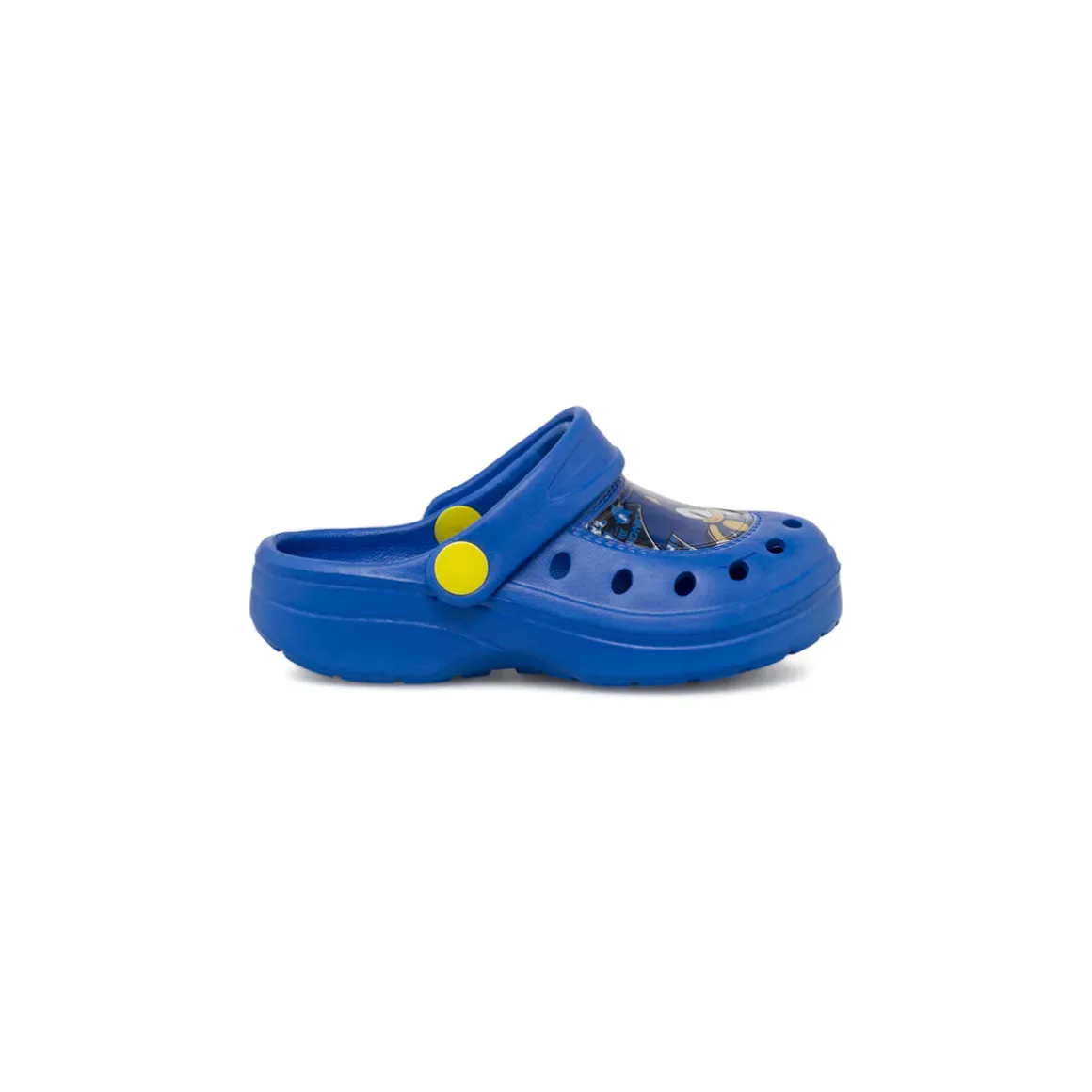 Ciabatte Sabot blu da Bambino con cinturino mobile e patch Sonic