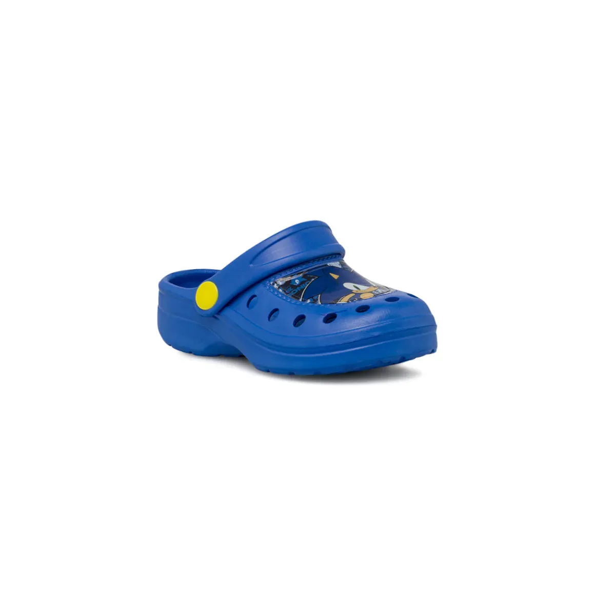 Ciabatte Sabot blu da Bambino con cinturino mobile e patch Sonic