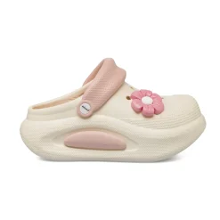 Ciabatte sabot da Donna bianche e rosa con suola alta De Fonseca