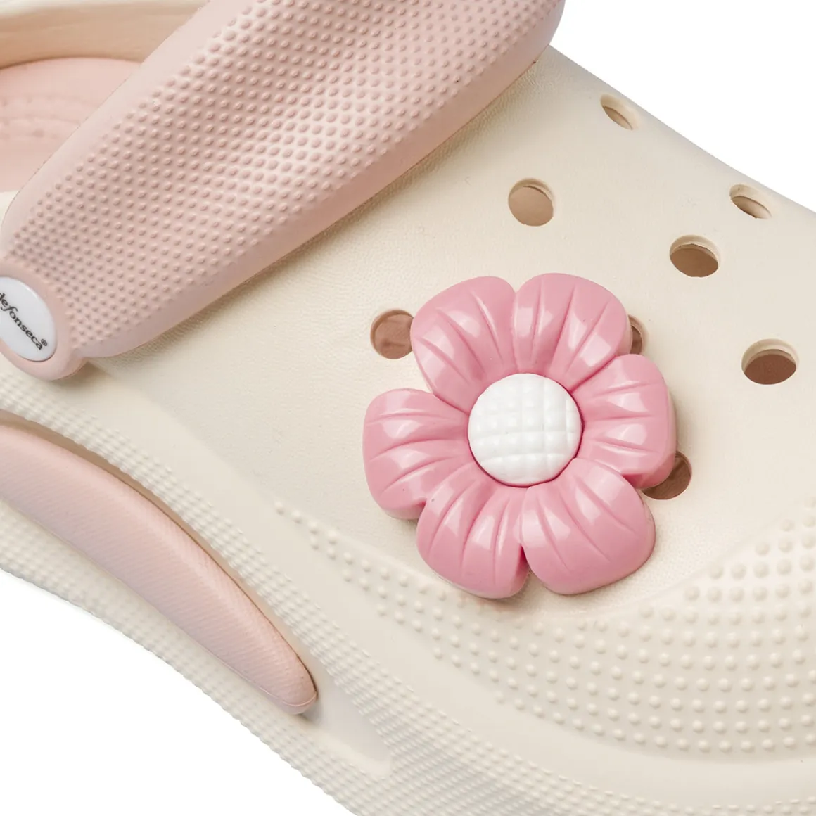 Ciabatte sabot da Donna bianche e rosa con suola alta De Fonseca