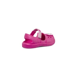 Ciabatte sabot fucsia da Bambina con cinturino e patch Unicorno
