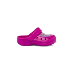 Ciabatte sabot fucsia da Bambina con patch e fori Unicorno