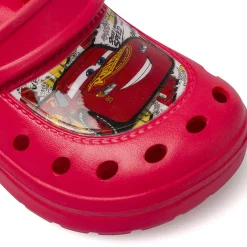 Ciabatte sabot rossi da Bambino con stampa Saetta McQueen Cars
