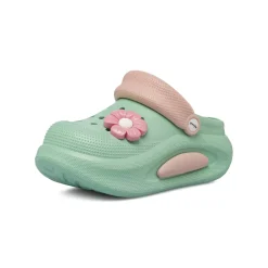 Ciabatte sabot verdi e rosa da Donna con suola alta De Fonseca