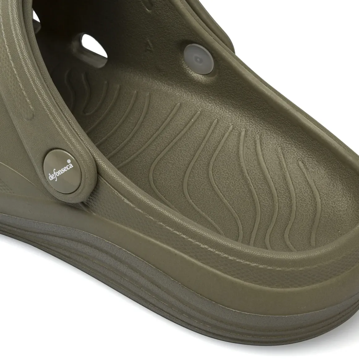 Ciabatte sabot verdi militare da Uomo con cinturino De Fonseca