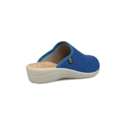 Ciabatte sanitarie azzurre da donna con sottopiede in pelle Fly Flot