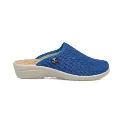 Ciabatte sanitarie azzurre da donna con sottopiede in pelle Fly Flot