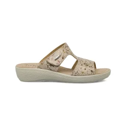 Ciabatte sanitarie beige da Donna con fantasia floreale Fly Flot