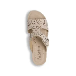 Ciabatte sanitarie beige da Donna con fantasia floreale Fly Flot
