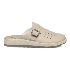 Ciabatte sanitarie beige da uomo con sottopiede anatomico Fly Flot