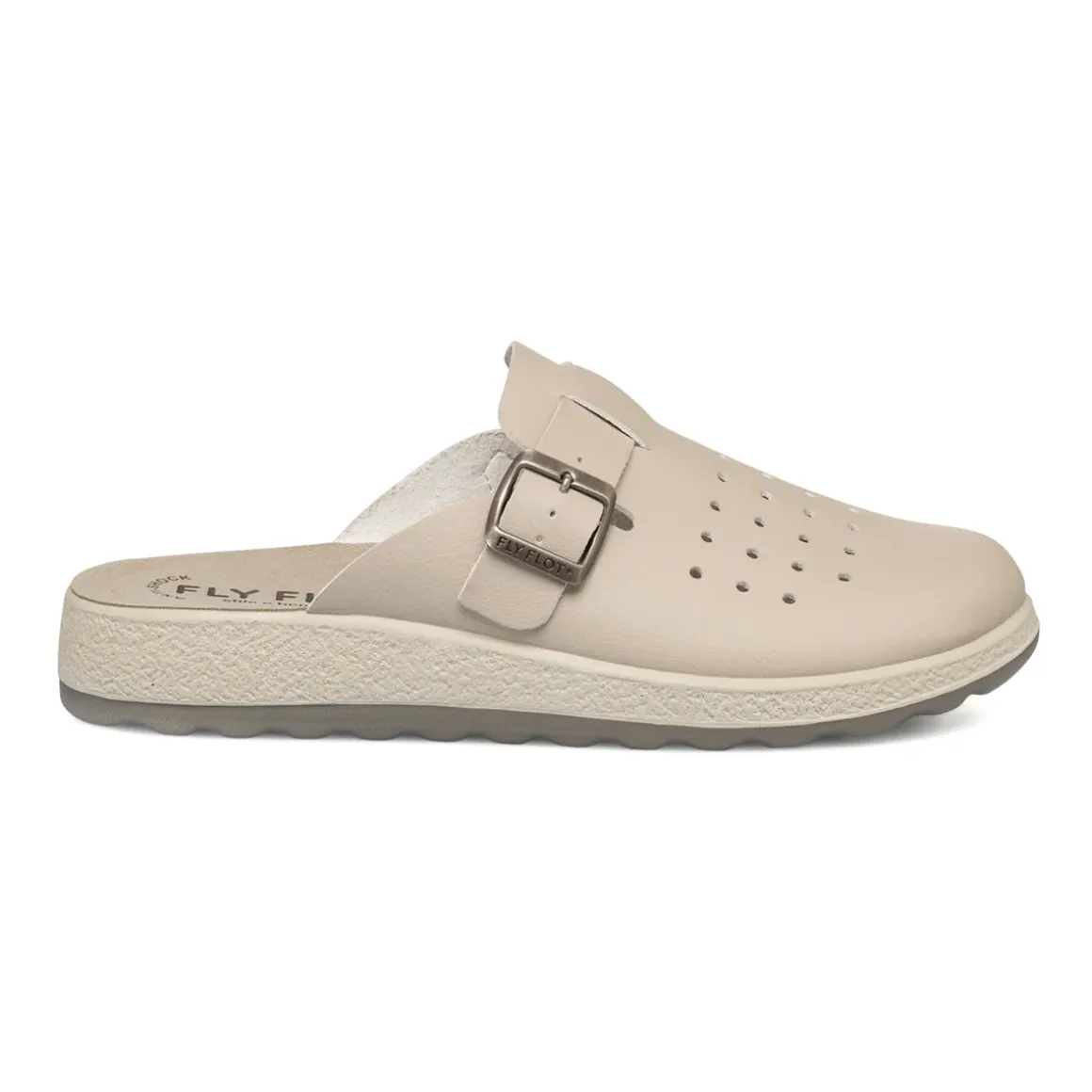 Ciabatte sanitarie beige da uomo con sottopiede anatomico Fly Flot