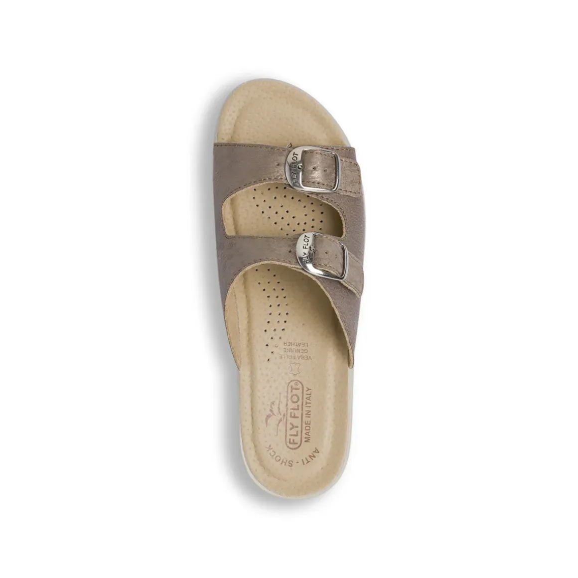 Ciabatte sanitarie da Donna bronzo con sottopiede in pelle Fly Flot