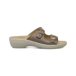 Ciabatte sanitarie da Donna bronzo con sottopiede in pelle Fly Flot