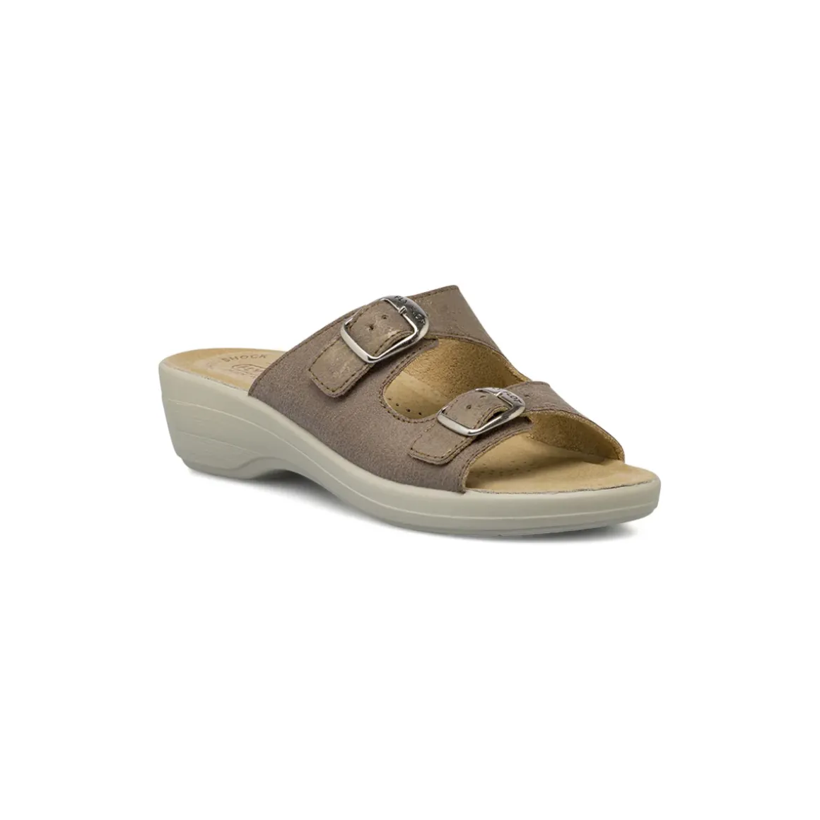 Ciabatte sanitarie da Donna bronzo con sottopiede in pelle Fly Flot