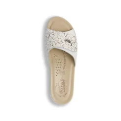 Ciabatte sanitarie da Donna bianche con fantasia floreale Fly Flot