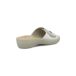 Ciabatte sanitarie da Donna bianche con fantasia floreale Fly Flot