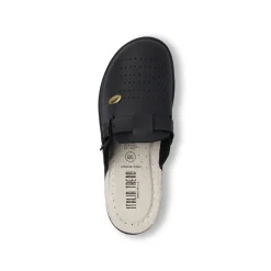 Ciabatte sanitarie da donna blu con soletta in pelle Italia Trend