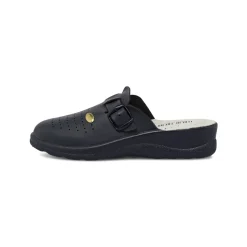 Ciabatte sanitarie da donna blu con soletta in pelle Italia Trend