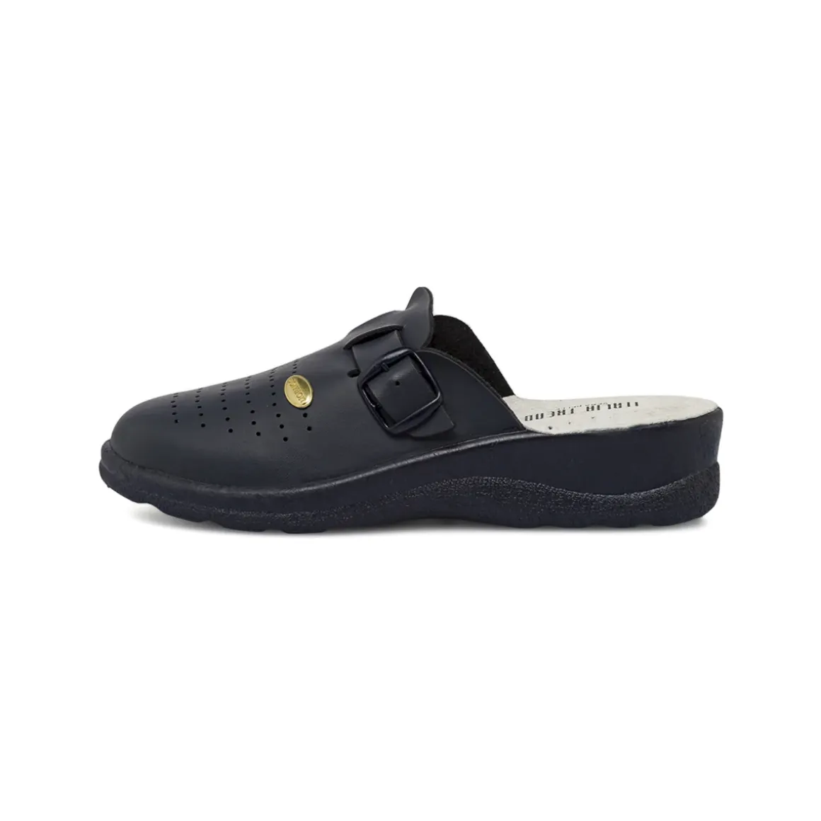 Ciabatte sanitarie da donna blu con soletta in pelle Italia Trend