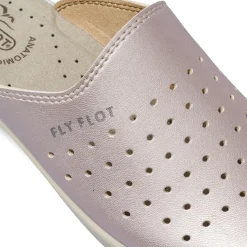 Ciabatte sanitarie da Donna rosa metallizzato traforate Fly Flot