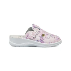 Ciabatte sanitarie da donna rosa Italia Trend con soletta in pelle