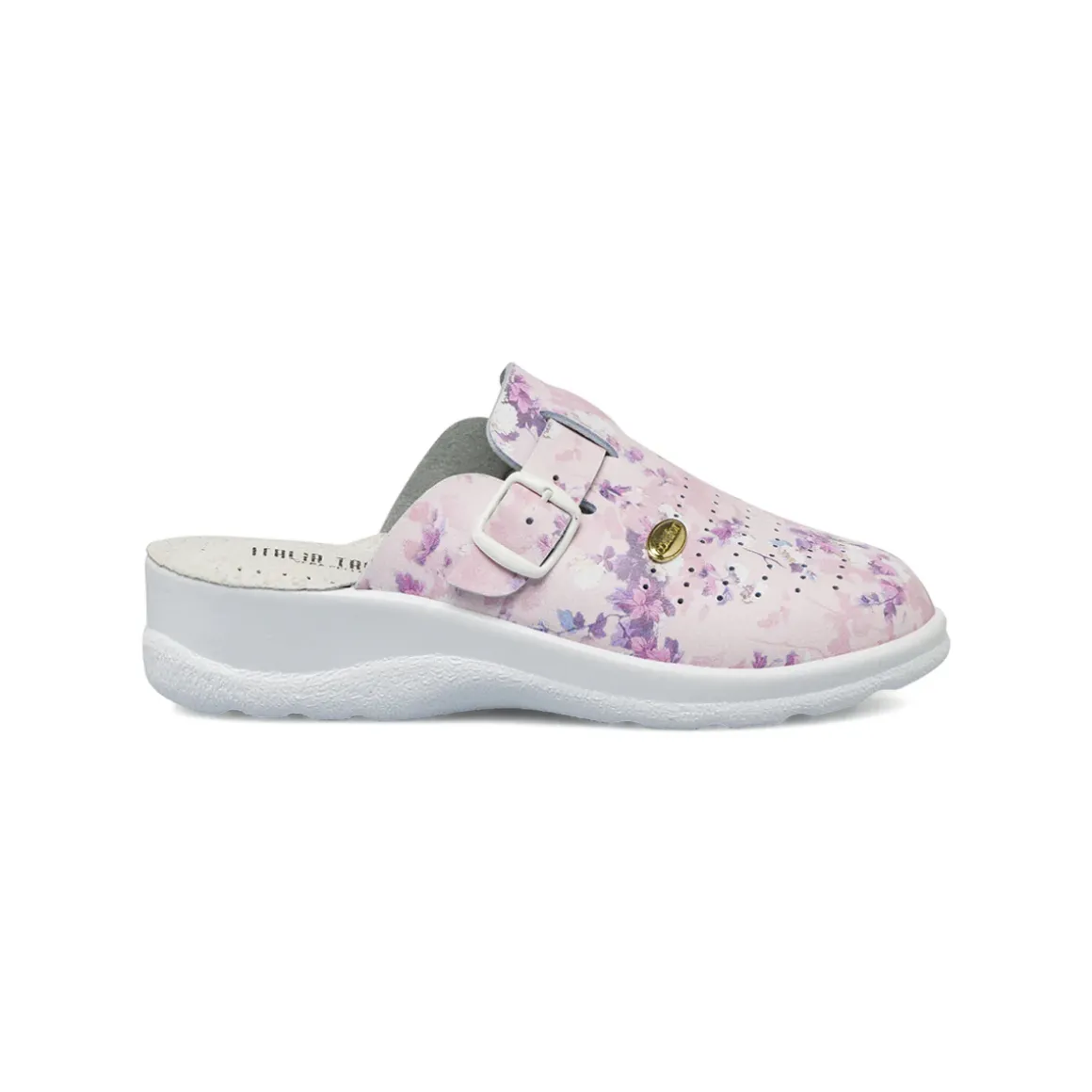 Ciabatte sanitarie da donna rosa Italia Trend con soletta in pelle