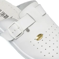 Ciabatte sanitarie da uomo bianche Italia Trend con soletta in pelle