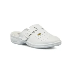 Ciabatte sanitarie da uomo bianche Italia Trend con soletta in pelle