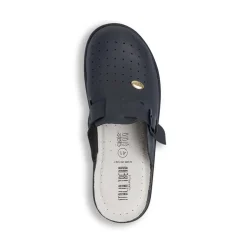 Ciabatte sanitarie da uomo blu Italia Trend con soletta in pelle