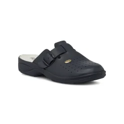 Ciabatte sanitarie da uomo blu Italia Trend con soletta in pelle