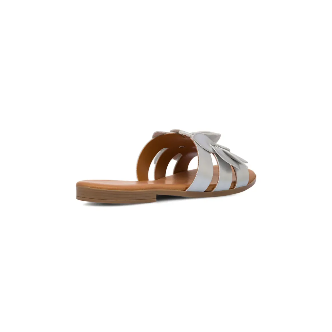 Ciabattine flat argento da Donna con motivo decorativo floreale Lora Ferres
