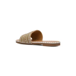 Ciabattine Flat bianche da Donna con decorazione Perline Lora Ferres