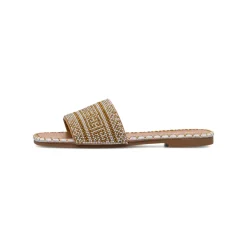 Ciabattine Flat bianche da Donna con decorazione Perline Lora Ferres
