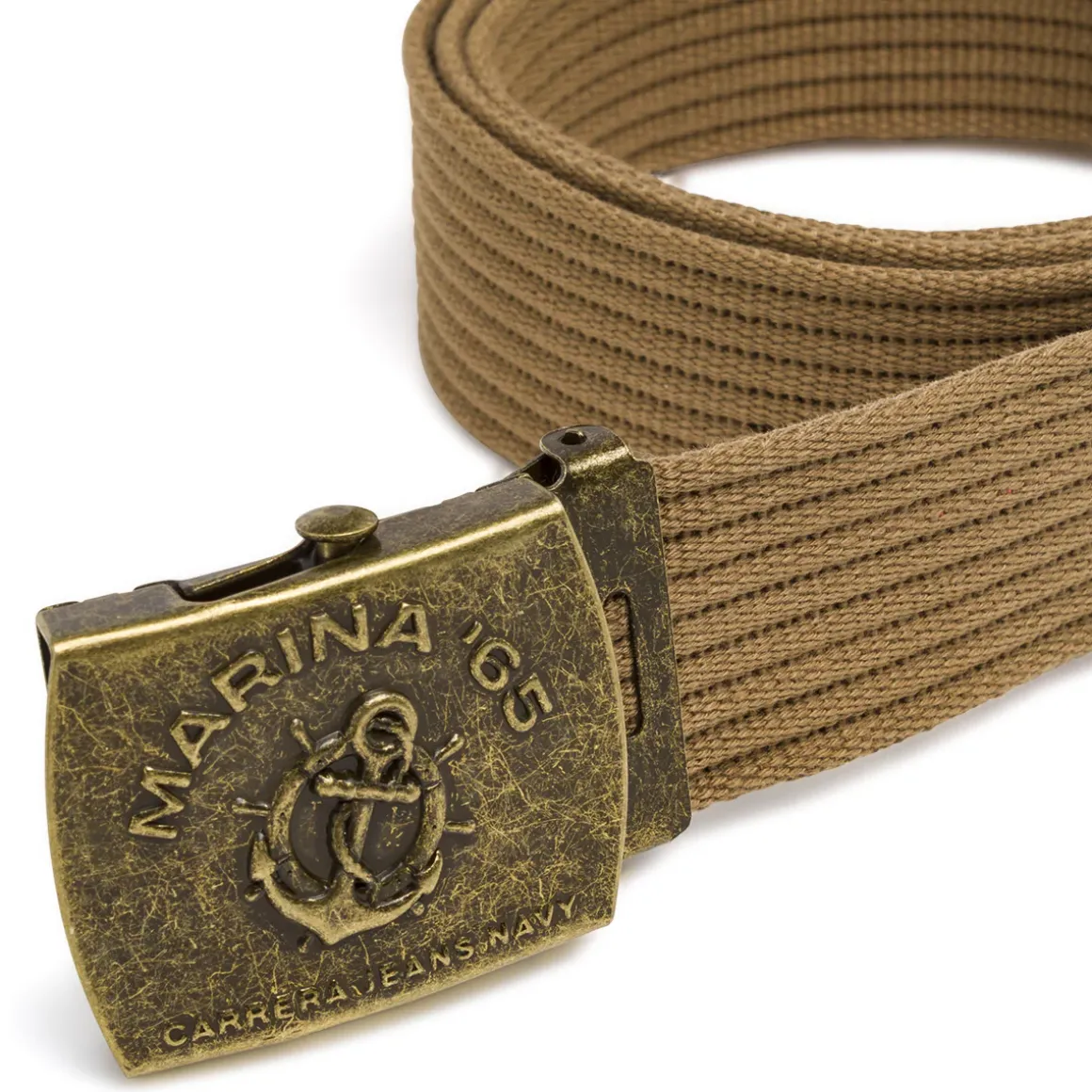 Cintura Beige Uomo in tessuto con fibbia stile vintage Carrera Jeans