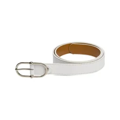 Cintura bianca da Donna in pelle con fibbia color argento Coconuda