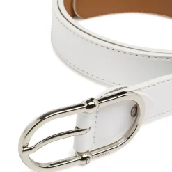 Cintura bianca da Donna in pelle con fibbia color argento Coconuda