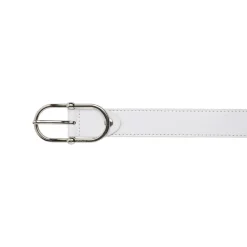 Cintura bianca da Donna in pelle con fibbia color argento Coconuda