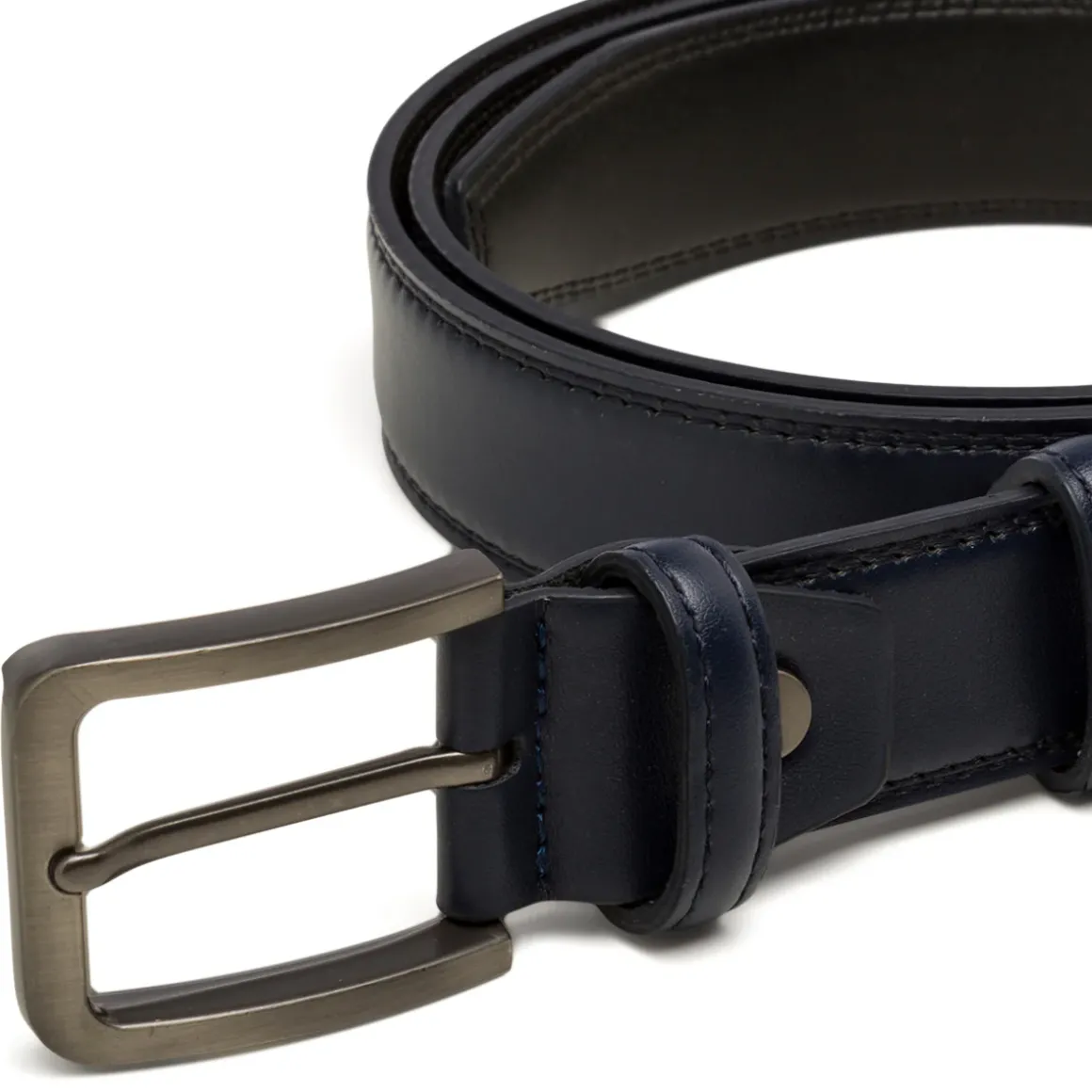 Cintura blu da Uomo in pelle con fibbia in metallo Carrera Jeans