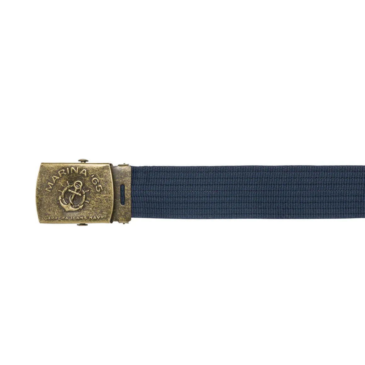 Cintura Blu Uomo in tessuto con fibbia metallica logo Carrera Jeans